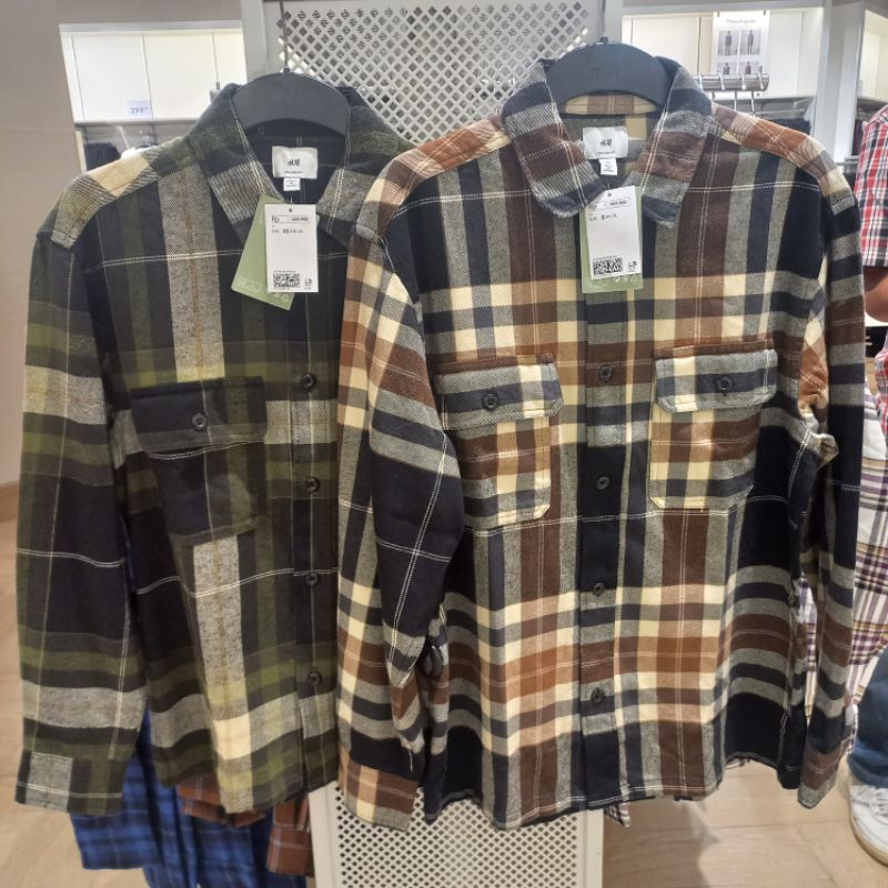 kemeja/jaket twill pria h&m Original store