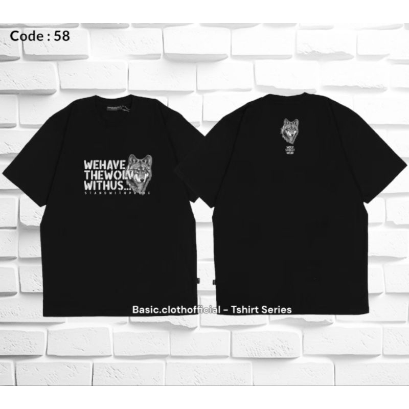T-shirt Wolv | We Have The Wolv Withus | Kaos Hitam Motif | Wolv Streetwear
