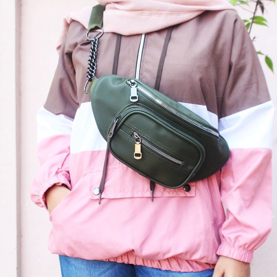 Waistbag FJ1475 Tas Wanita Tas Dada Res3 Tali Mix Rantai Tas TravelTas Waisbag