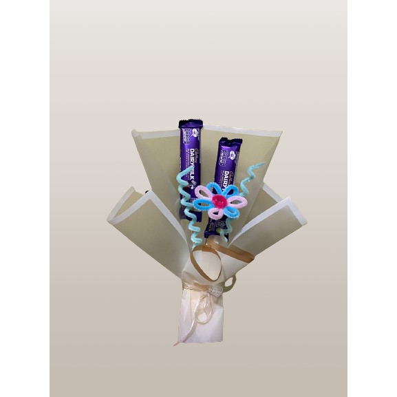 bucket bunga dengan coklat dairy milk [valentine edition]