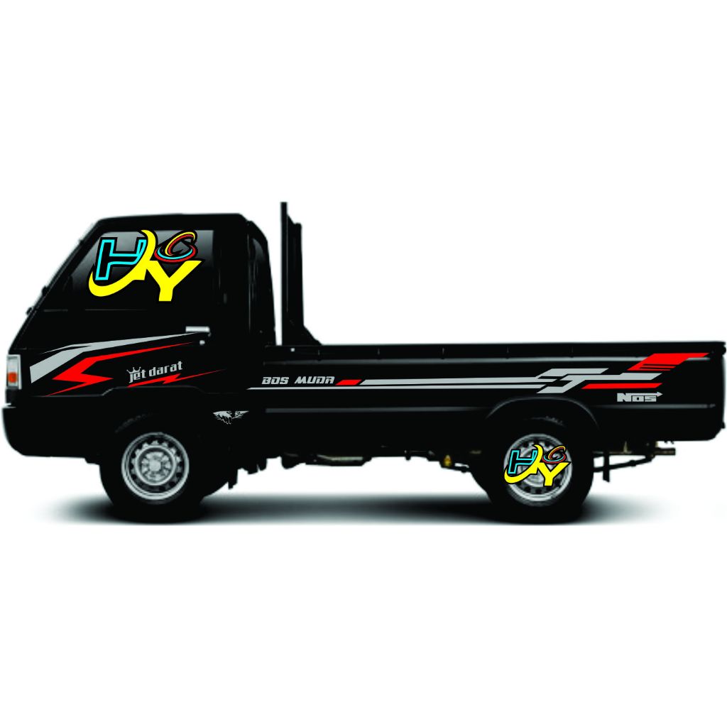 STIKER STICKER MOBIL MITSUBISHI L300 STRIPNG VARIASI BOS MUDA JAT DARAT