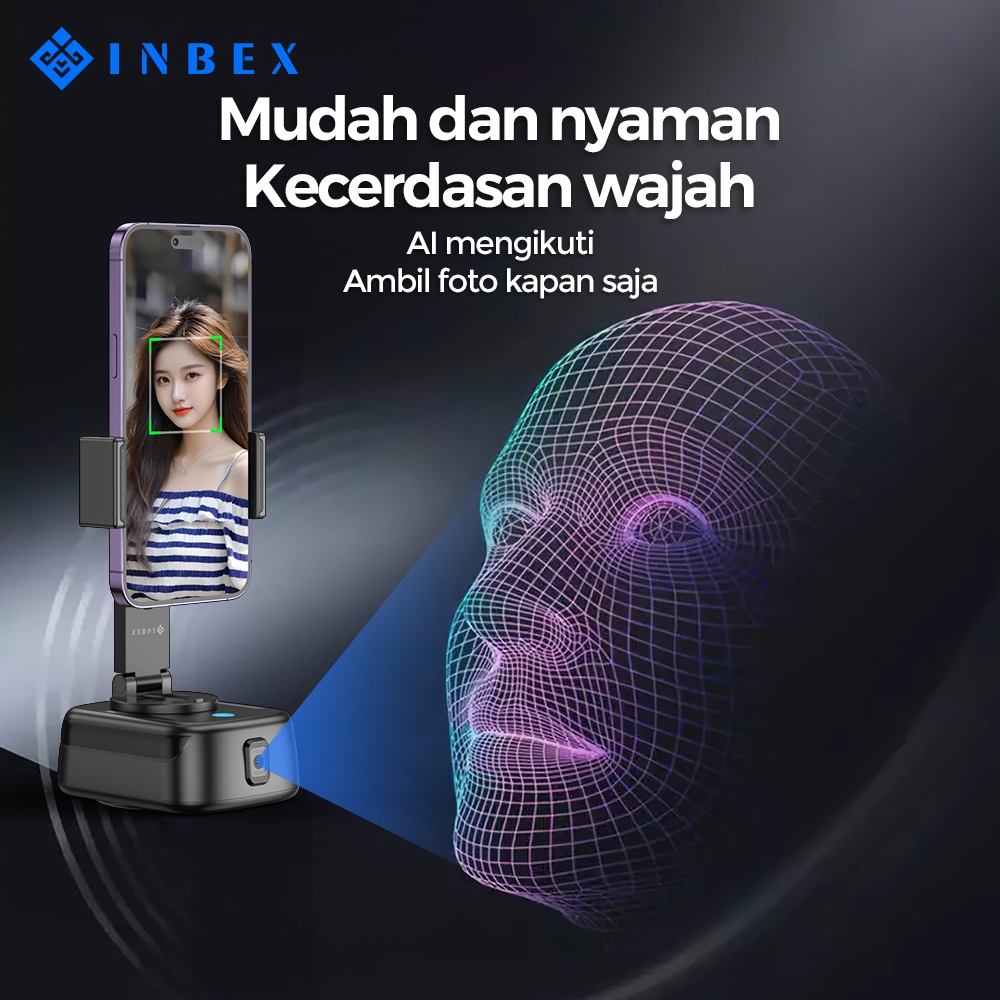 INBEX IG1 Gimbal Face Tracking Auto 360° Dengan Fungsi Powerbank  Kontrol Gerakan Handphone Gimbal-2
