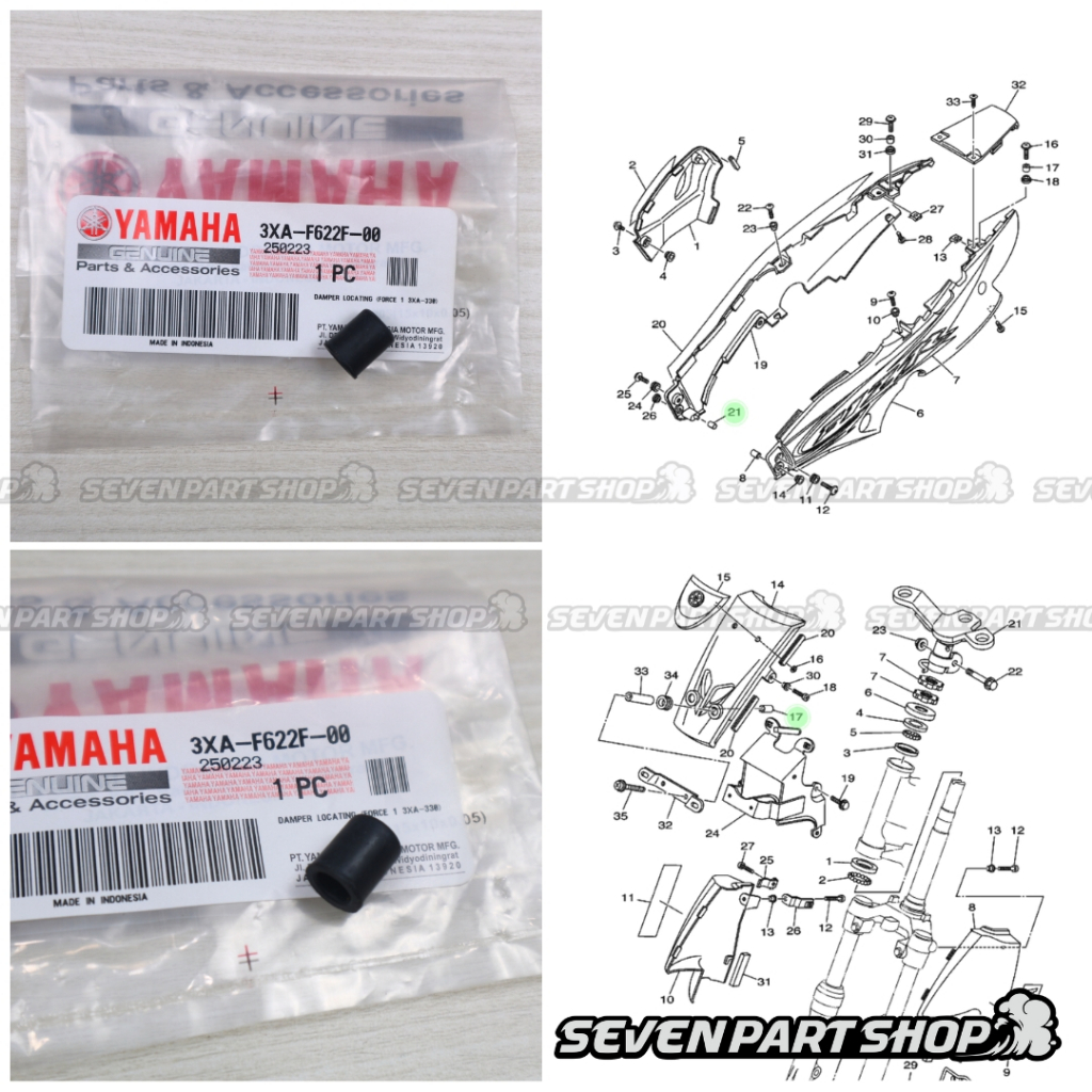 KARET COVER BODY PANEL DASI DEPAN  F1ZR FIZR F1Z FIZ F1 FORCE 1 SS TWO CRYPTON ORI ORIGINAL YGP 3XA-