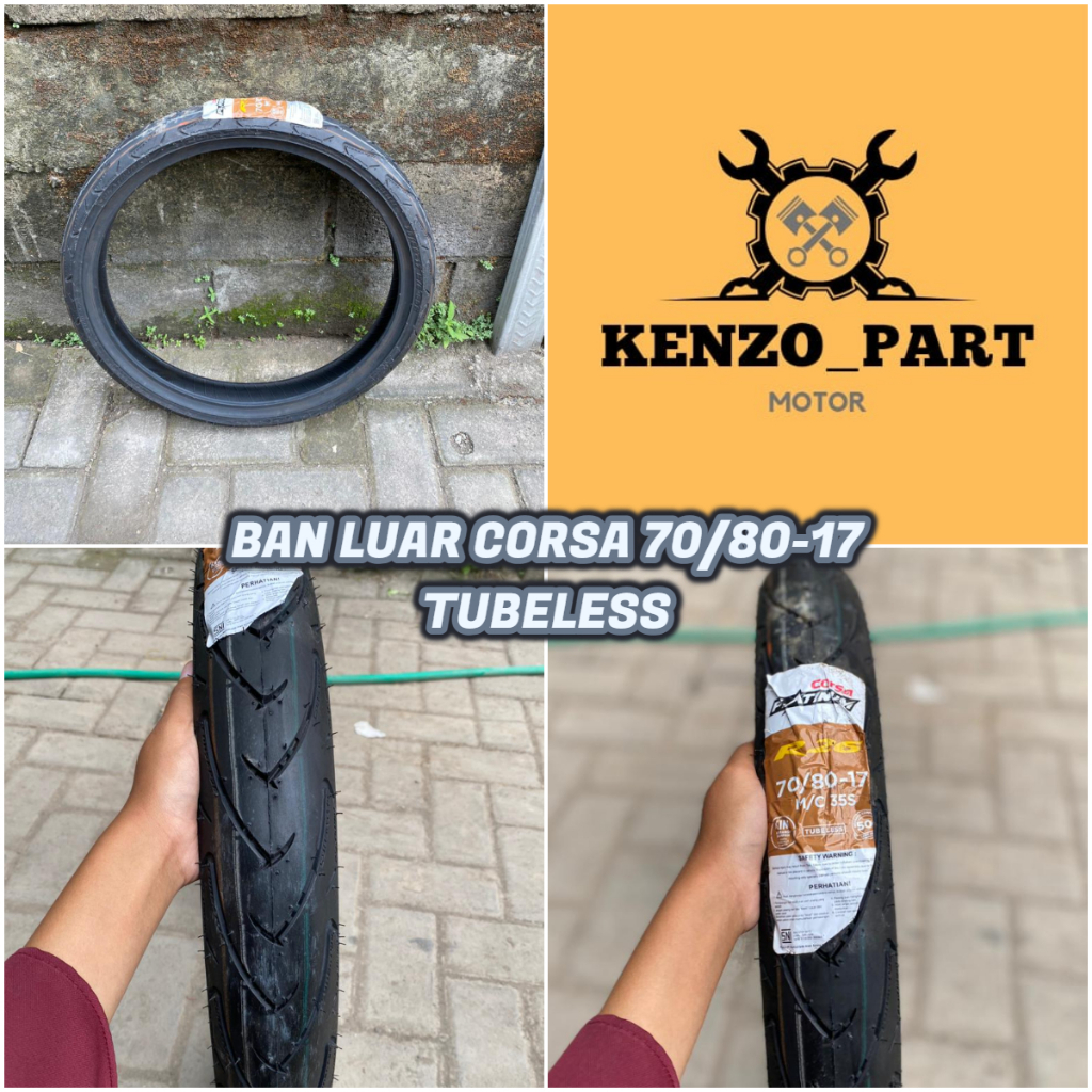 BAN LUAR CORSA R26 70/80 RING 17 TUBLESS || BAN LUAR MOTOR RING 17 CORSA R26 70/80-17 TUBLESS