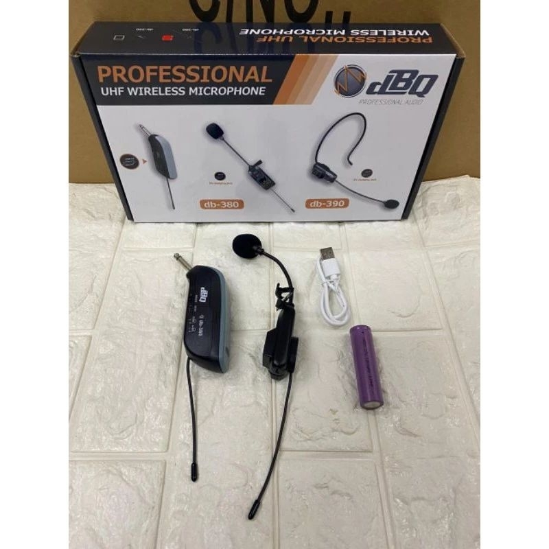 Mic jepit wireless clip on DBQ dB 380 uhf original