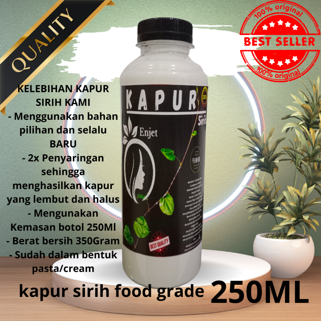 

Kapur Sirih Food Grade Siap Pakai Aman cream 250ml higinies