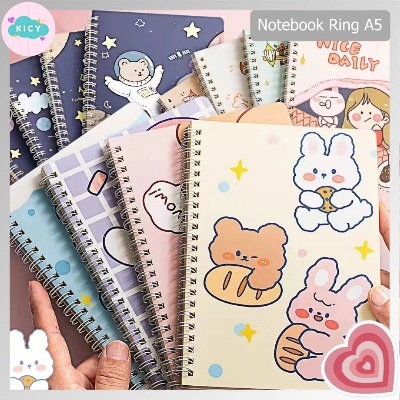 

[KICY] Buku Tulis A5 Karakter/ Notebook Spiral A5/ Buku Tulis Sekolah Isi 60 Lembar Bergaris