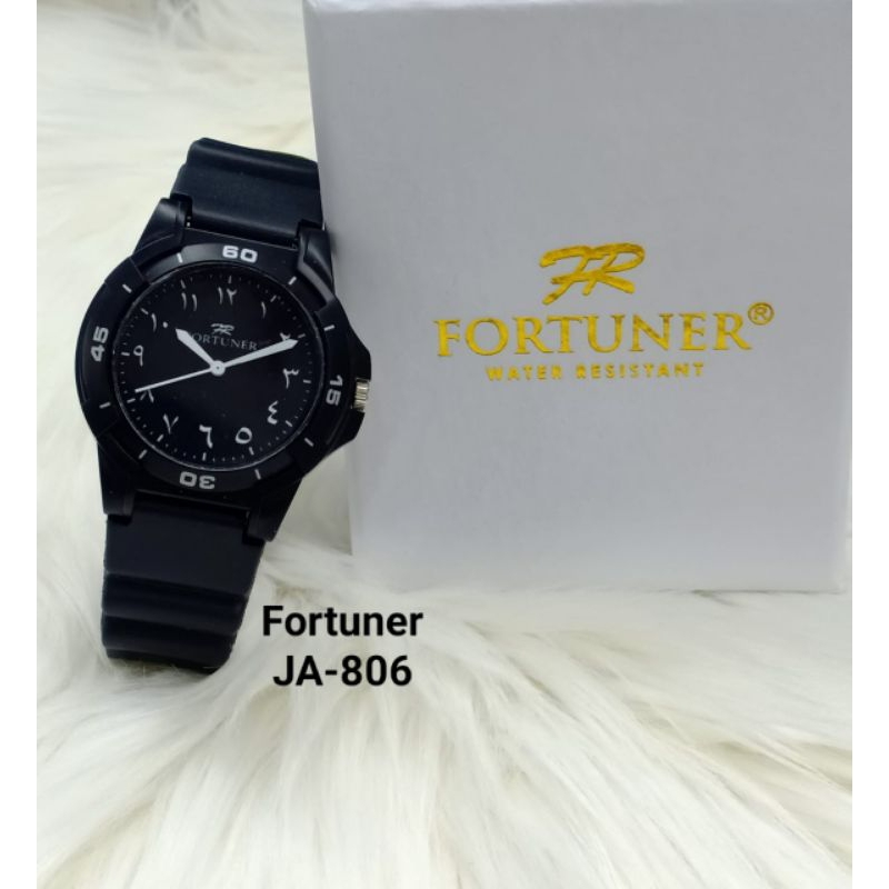 Jam tangan Pria wanita angka analog Arab - Fortuner 806 Water resist Anti Air Murah