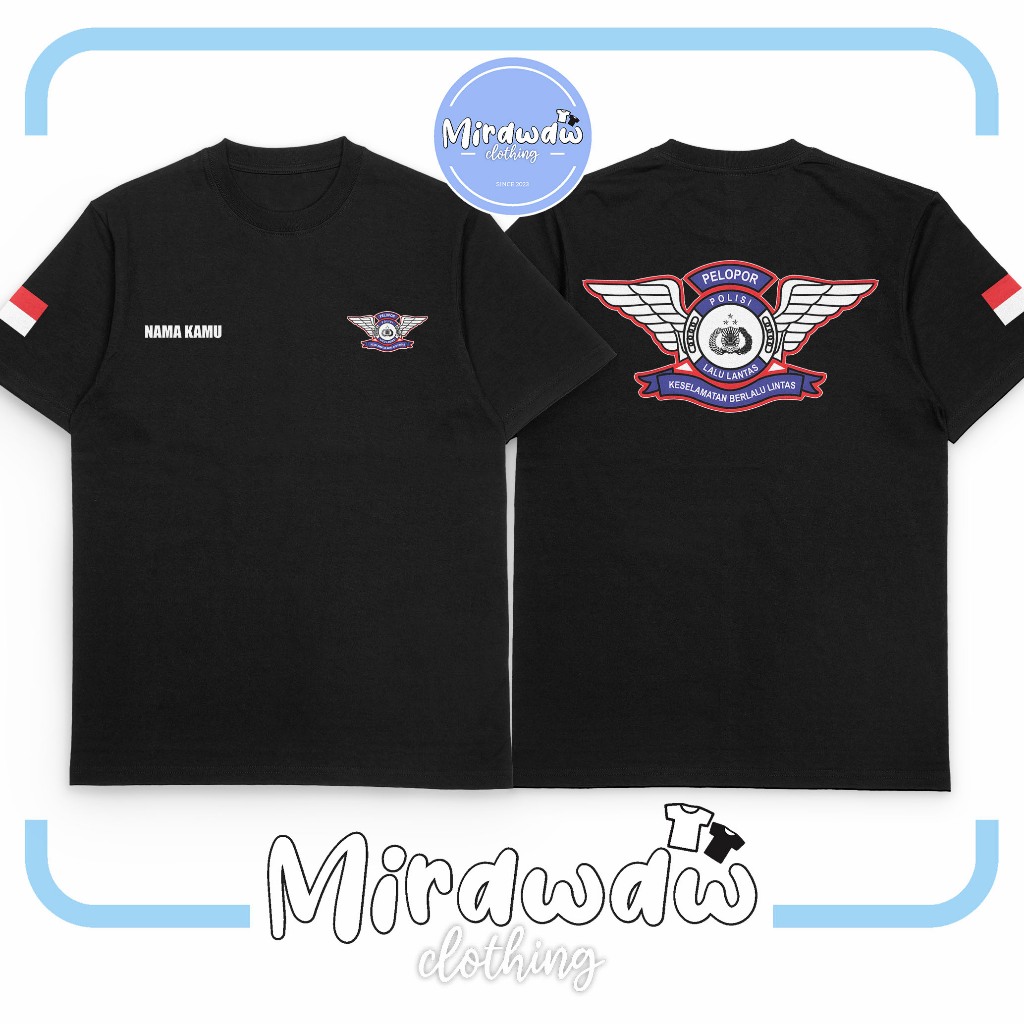 Kaos Pelopor Polisi Lalu Lintas Keselamatan Berlalu Lintas Gratis Nama Baju Distro