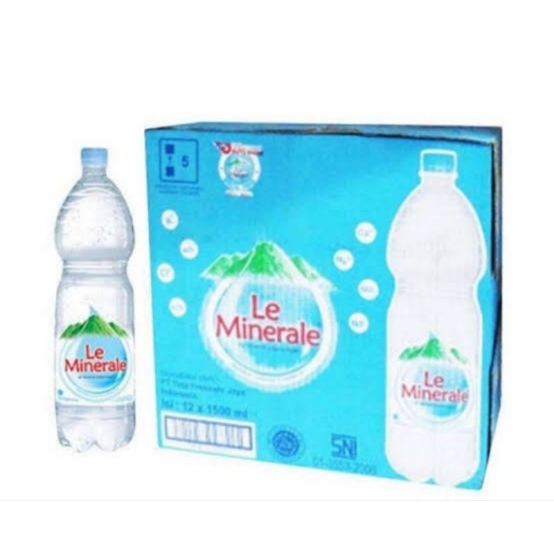 

Le Minerale air mineral botol 1500 1 dus isi 12 botol