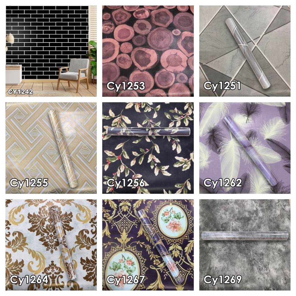 Wallpaper Sticker Dinding ORANGE CY 1227-1264