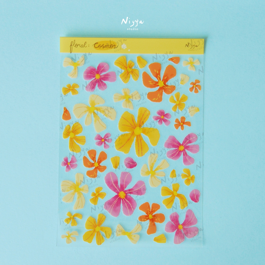 

Floral Cosmos Sticker Sheet | Botanical Sticker | Journaling Decor | Scrapbooking