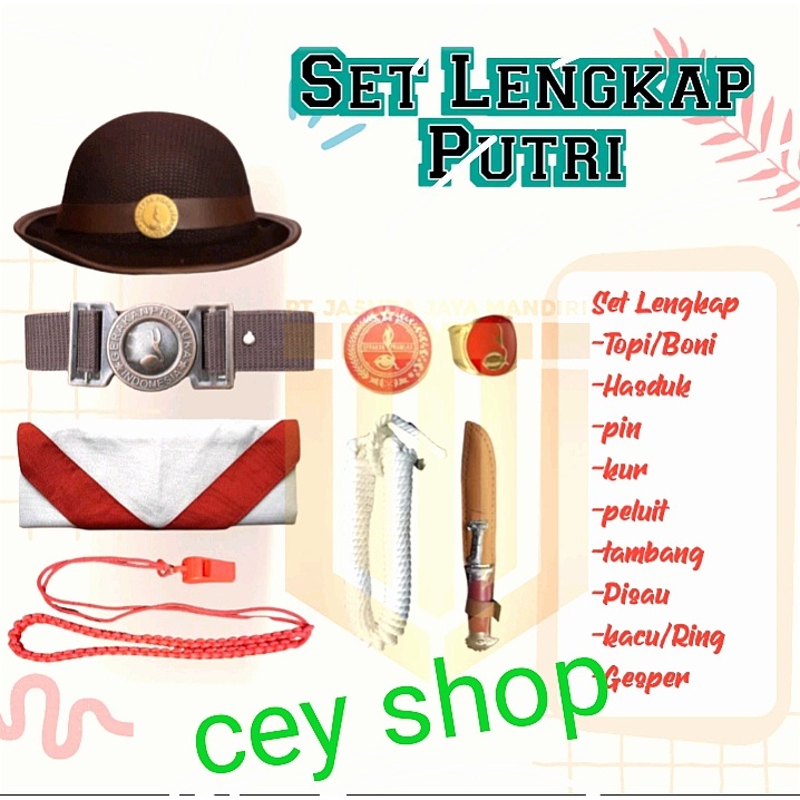 perlengkapan pramuka sd anak perempuan sd set lengkap peralatan pramuka anak perempuan +topi boni