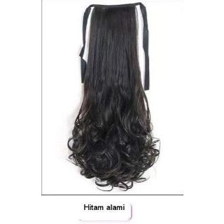 { Omg } Rambut Palsu Keriting Bergelombang Panjang Dengan Tali Tarik Ikat / Rambut Palsu Untuk