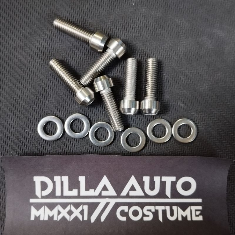 BAUT INTAKE MANIFOLD / MANIPUL NINJA 150 R/SS/RR MODEL TITANIUM / TEBAL STAINLESS 1 SET (6 PCS) + RI
