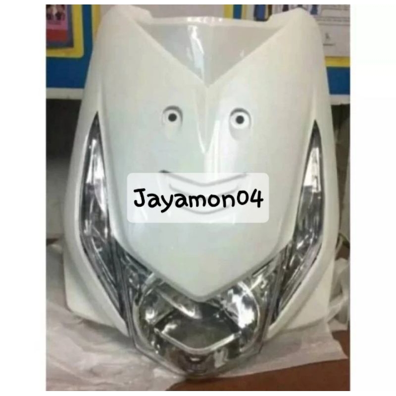Cover tameng depan plus reflektor lampu depan motor honda beat karbu 2008-2012 warna putih
