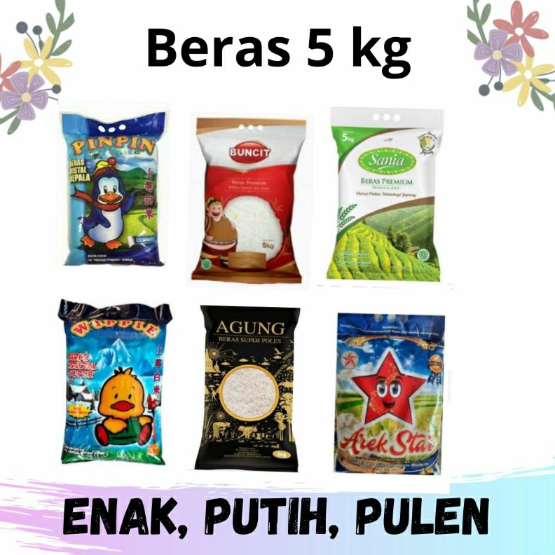 

1212 Fasion sale Beras kemasan 5 kg pinpin sania buncit