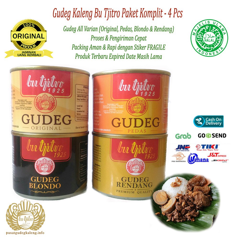 

Gudeg Kaleng Bu Tjitro Paket Komplit All Varian 4Pcs