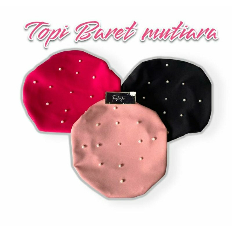 Topi Baret anak Mutiara pearl / Topi koki anak / topi baret bayi / topi koki bayi / topi kekinian / 