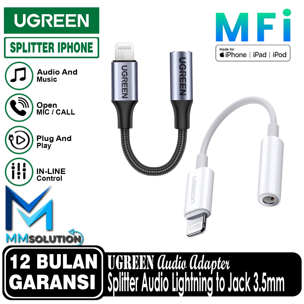 UGREEN MFI Lightning to Jack 3.5mm Audio Adapter iPhone Converter