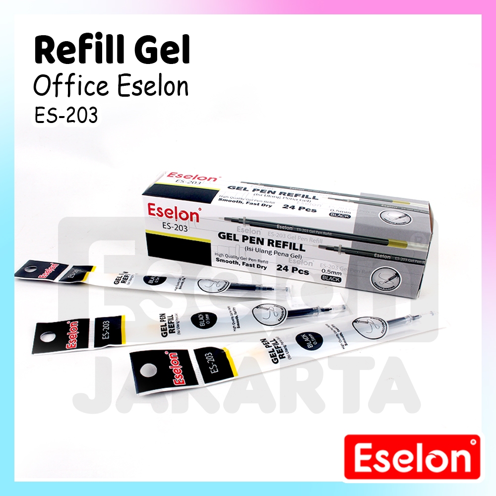 

[ES.JKT]1kotak isi 20pcs Refill Pulpen Gel Office ES-203 / Refill pulpen gel hitam