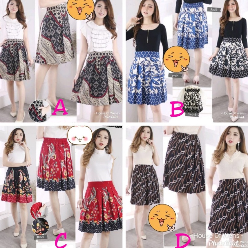 Tren Kekinian Rok Batik Pendek Grosir Bawahan Wanita Batik Rok Pendek Murah Rok Mini Batik Rok Casua