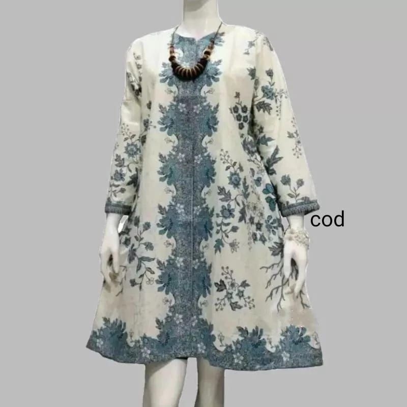 Tunik Batik Elegan - Atasan Batik Wanita Jumbo - Baju Batik Kerja Pkk Wanita