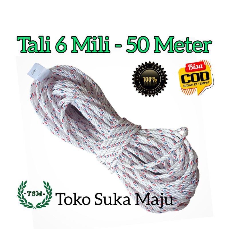 TALI TAMBANG 6MM PPD (50 METER) / TALI KILOAN / TAMBANG TRUK / TAMBANG LOSBAK / TALI PROYEK / TAMBAN