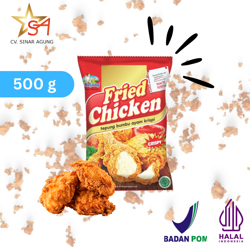 

[KFC 500] Tepung Bumbu Fried Chicken Crispy Gurih Renyah Cap Si Buyung Kemasan 0,5 KILOGRAM/500 GRAM
