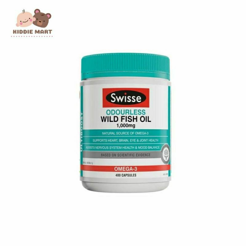Swisse Odourless Wild Fish Oil 1000 mg 400 kapsul caps 1000mg