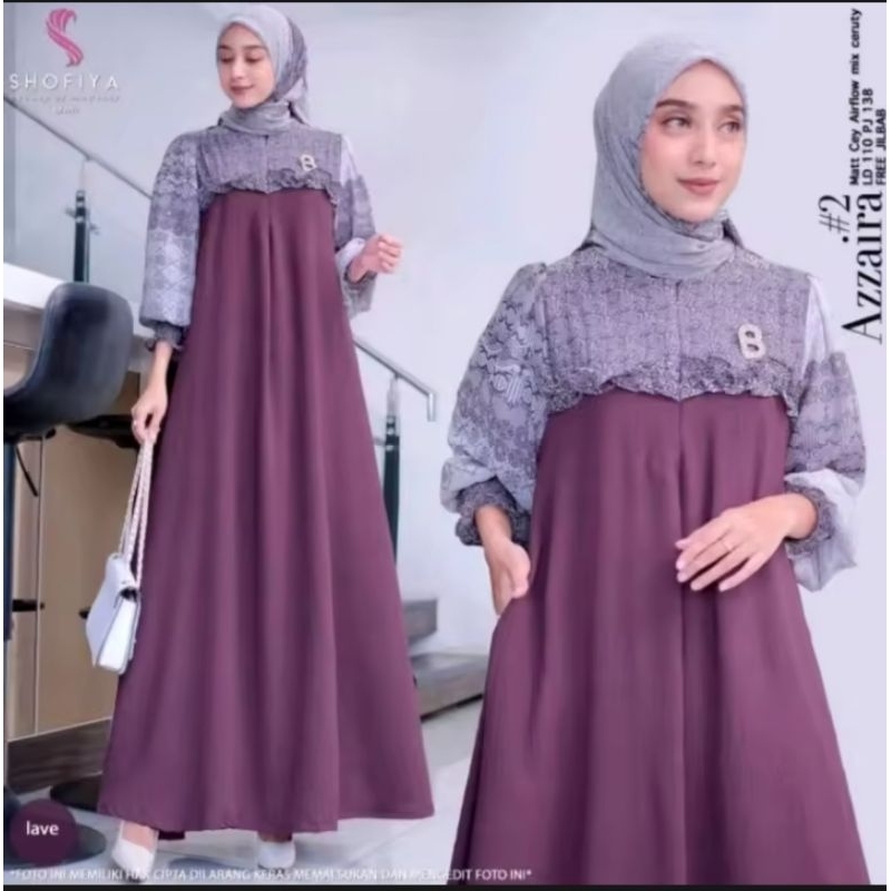 Azzaira#2 dress set jilbab segi4