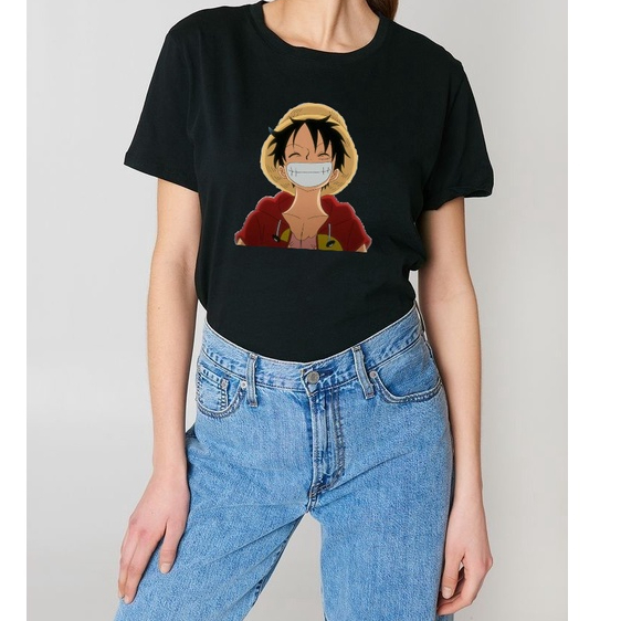 KAOS ANIME ONE PIECE LUFFY SMILE BAHAN COTTON COMBED 30S SIZE S-4XL (PRIA & WANITA) / PAKAIAN COWOK 
