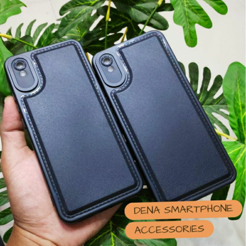 Soft Case Redmi 9A BlackLeather Hitam SlimPolos
