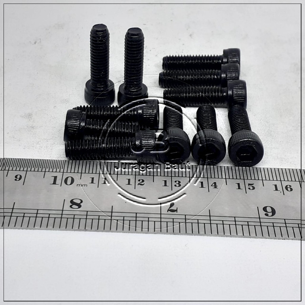 BAUT L M6X20 BAJA PANJANG 2 CM 2CM BAUD L BAJA M6 X 20 KUNCI L5 L 5 KUNCI PAS 10 FULL DRAT WARNA HIT