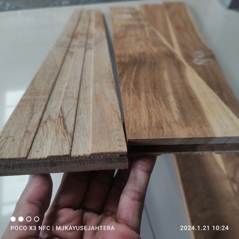 Flooring Lantai Kayu Jati Murah Per Meter 1,5 x 9 x 30 - 100 cm