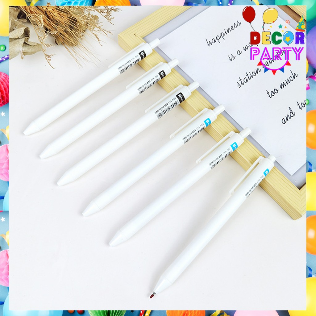 

DP Pena Cetekan 0.5 mm Polos Putih Pena Gel 0.5mm Pulpen Warna Tinta Hitam Biru Alat Tulis Sekolah Kantor Pen Warna Putih Bolpoint Polos Murah