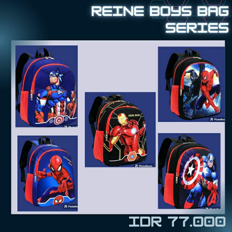 Tas Import Anak Cowok Karakter TK SD PAUD 2 Kantong