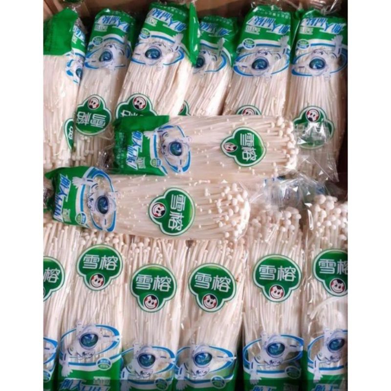 

jamur enoki hijau dengan vacum lebih tahan lama