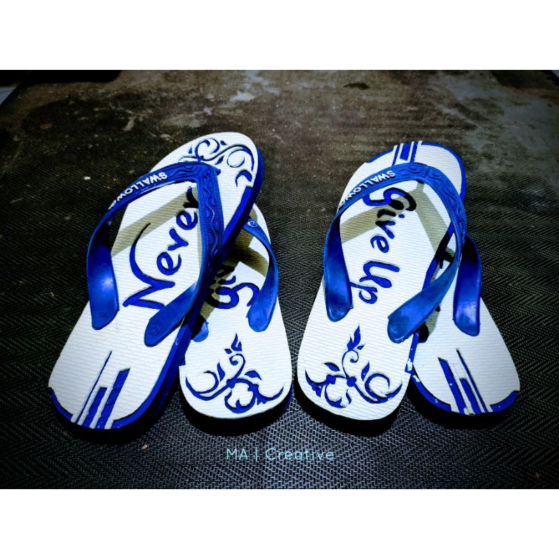 Sandal jepit ukir | Sandal jepit ukir nama/tulisan | Sandal swallow ukir | Sandal costum | Sandal co