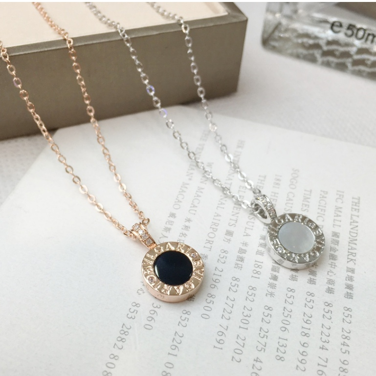 Kalung reversibel berlian klasik emas asli 17k