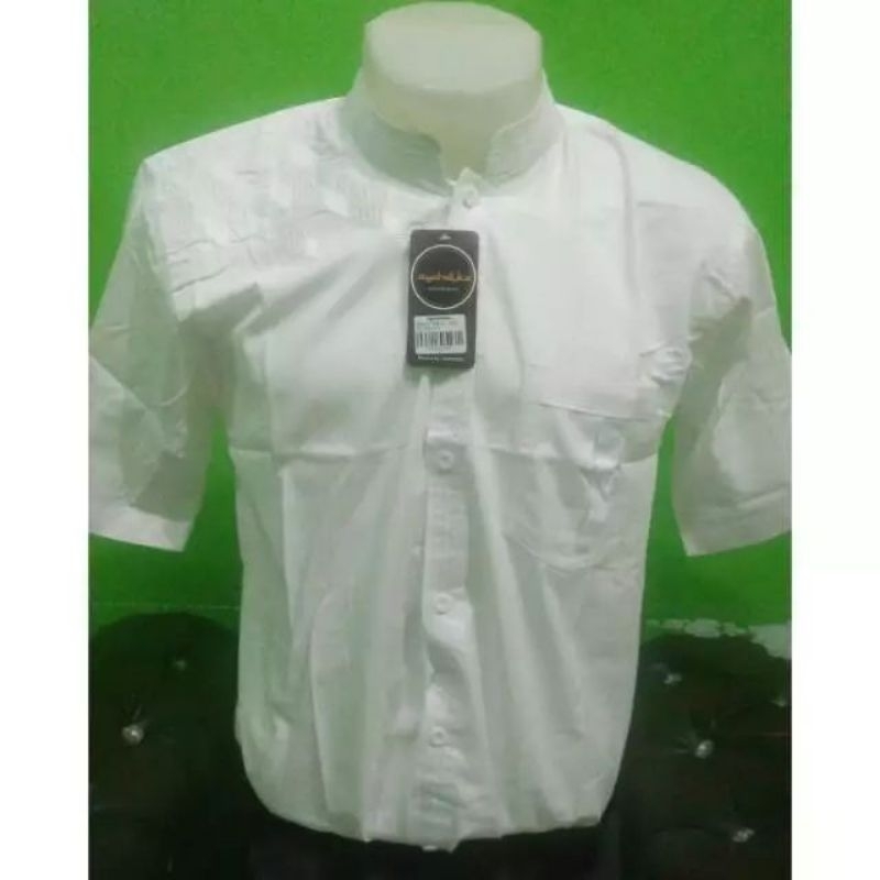 Baju Koko Putih Senada Polos Lengan Pendek Terbaru Dewasa Syamil Syahdika