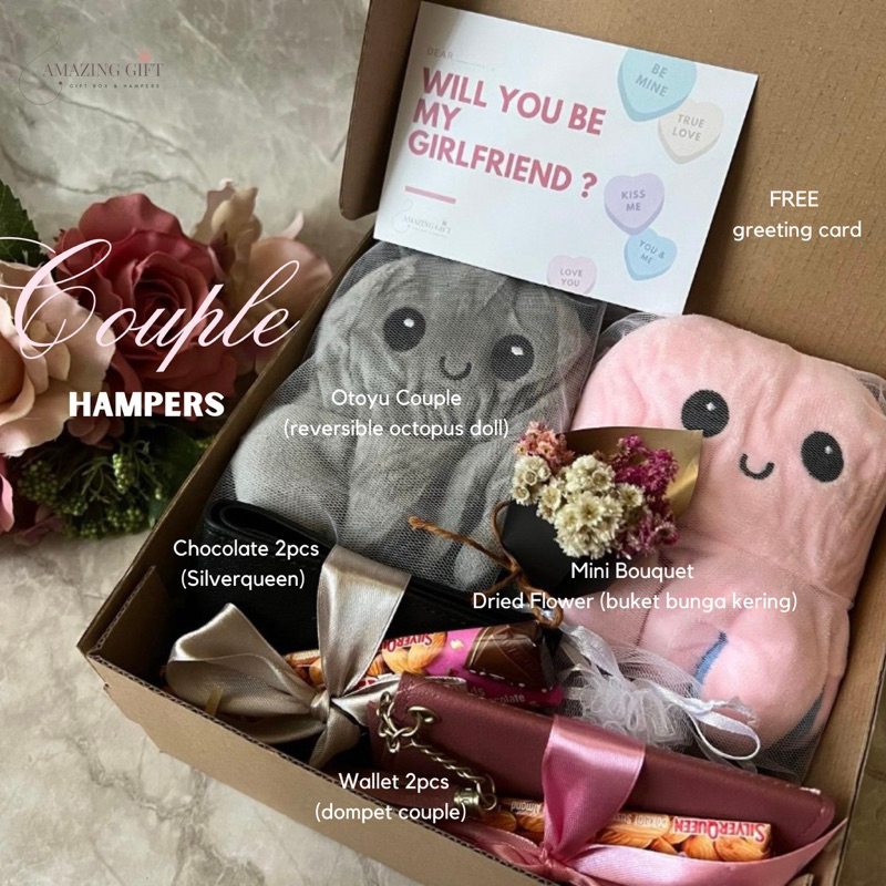 COUPLE HAMPERS  / KADO PACAR / GIFT BESTIE / KADO ULANG TAHUN/ GIFT BOX BIRTHDAY / HAMPERS BONEKA LU
