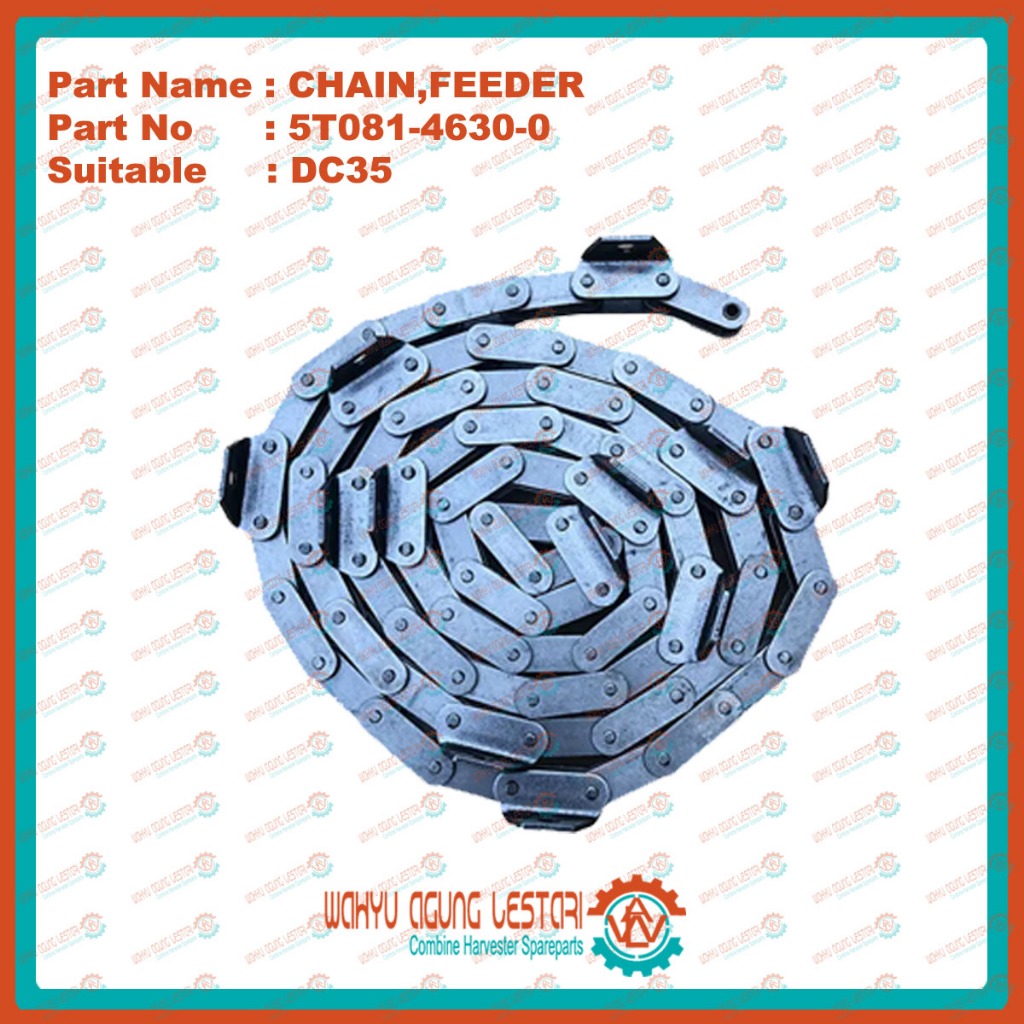 CHAIN,ASSY(FEEDER) 5T081-4630-0 , Rantai conveyor Combine DC35