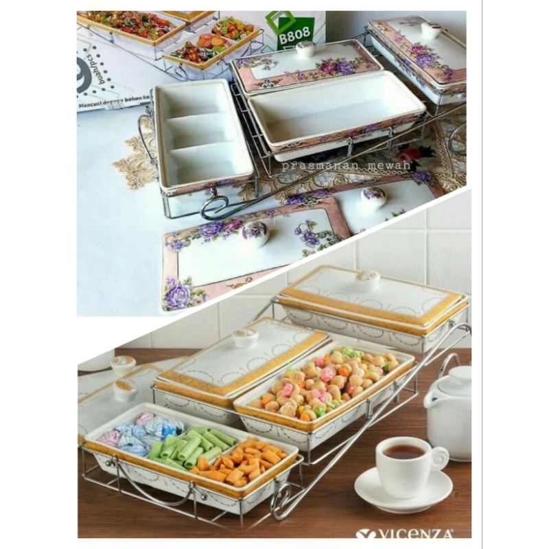 Prasmanan Bertingkat Keramik Vicenza B-808 (Packing Kayu)