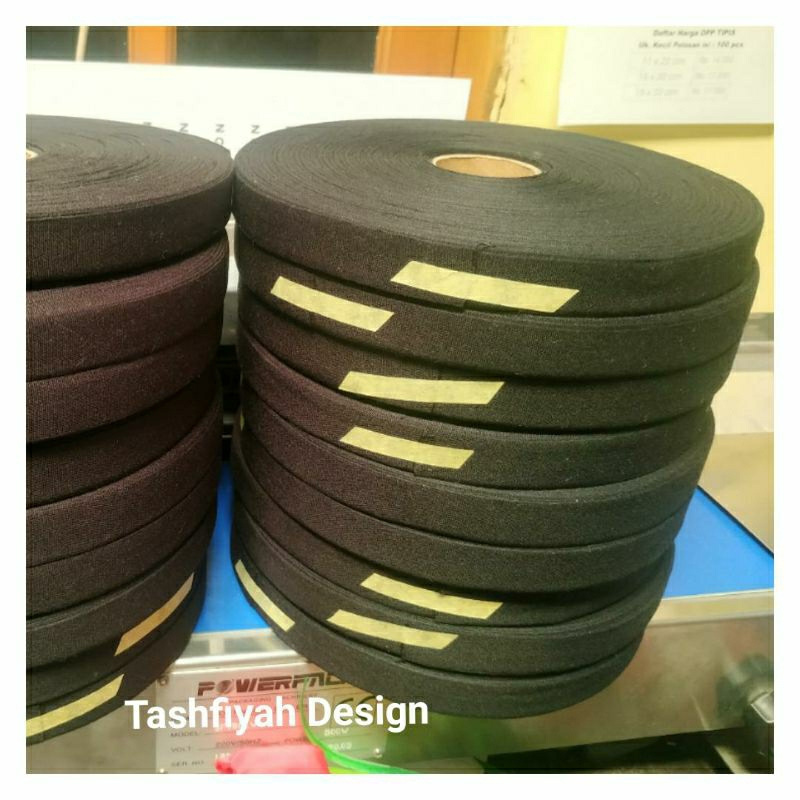 

Pita Katun 2 5 cm Polos Halus Label Hitam 1 2 3 cm