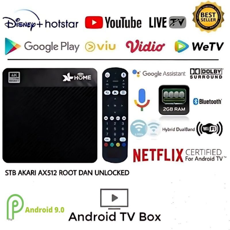 STB / Android Tv Box Akari AX512 4K 2/16GB Root & Unlock, Full Aplikasi Siap Pakai