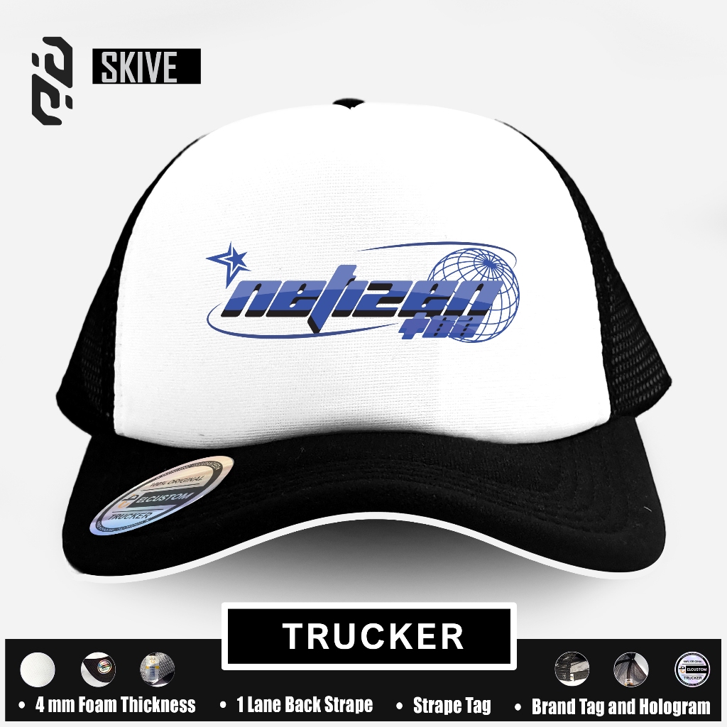 SKIVE ID - NETIZEN Y2K Style - TopiJaring - TopiTrucker - Trucker- TruckerHat - Quetes - Y2K