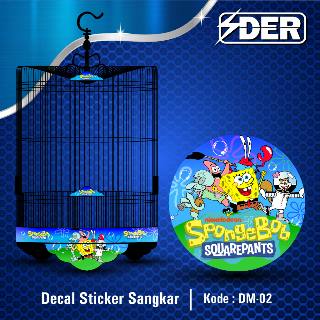 Sticker Decal Tebok Sangkar Murai Batu Motif Kartun Lucu