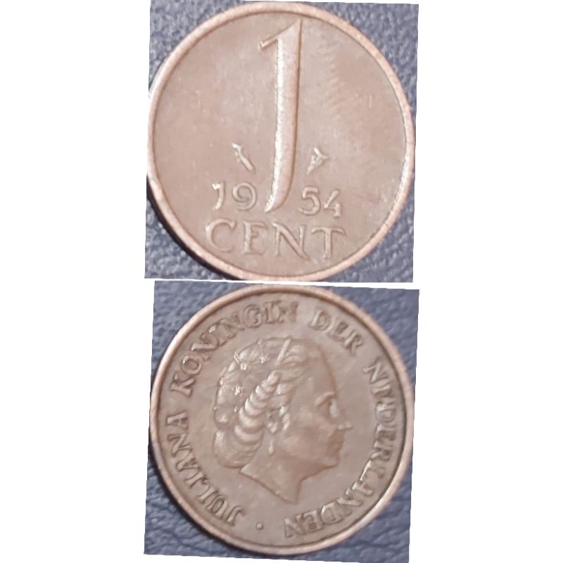 Koin Negara Belanda nominal 1 Cent Gulden 1954 Kondisi Koin Bersih Utuh Dijamin 100% Original