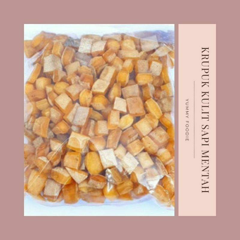 

500g Kerupuk Kulit Sapi Mentah Dadu Stick / Krecek Rambak Tebal Asli Kulit Sapi